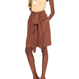 Chloe Skirt in Cotton Poplin - Vermillion