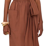 Chloe Skirt in Cotton Poplin - Vermillion