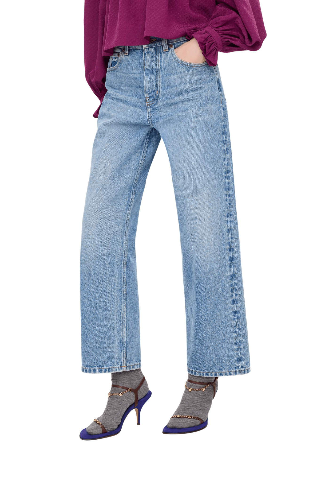 Chloe Straight Jeans in Denim - Vermillion