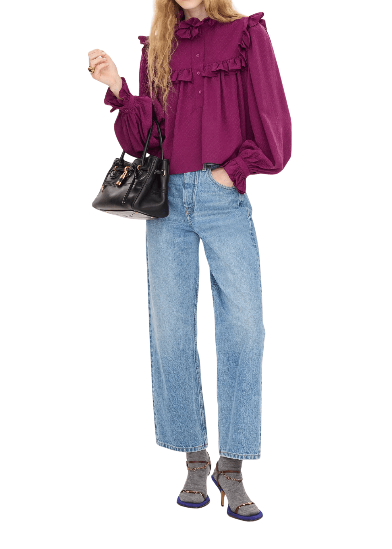 Chloe Straight Jeans in Denim - Vermillion