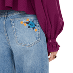 Chloe Straight Jeans in Denim - Vermillion