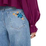 Chloe Straight Jeans in Denim - Vermillion