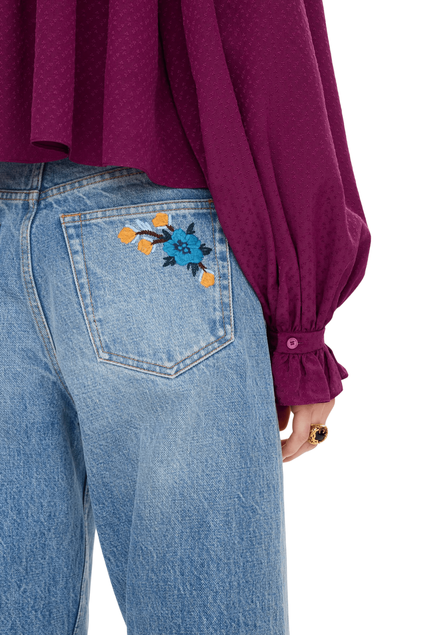 Chloe Straight Jeans in Denim - Vermillion