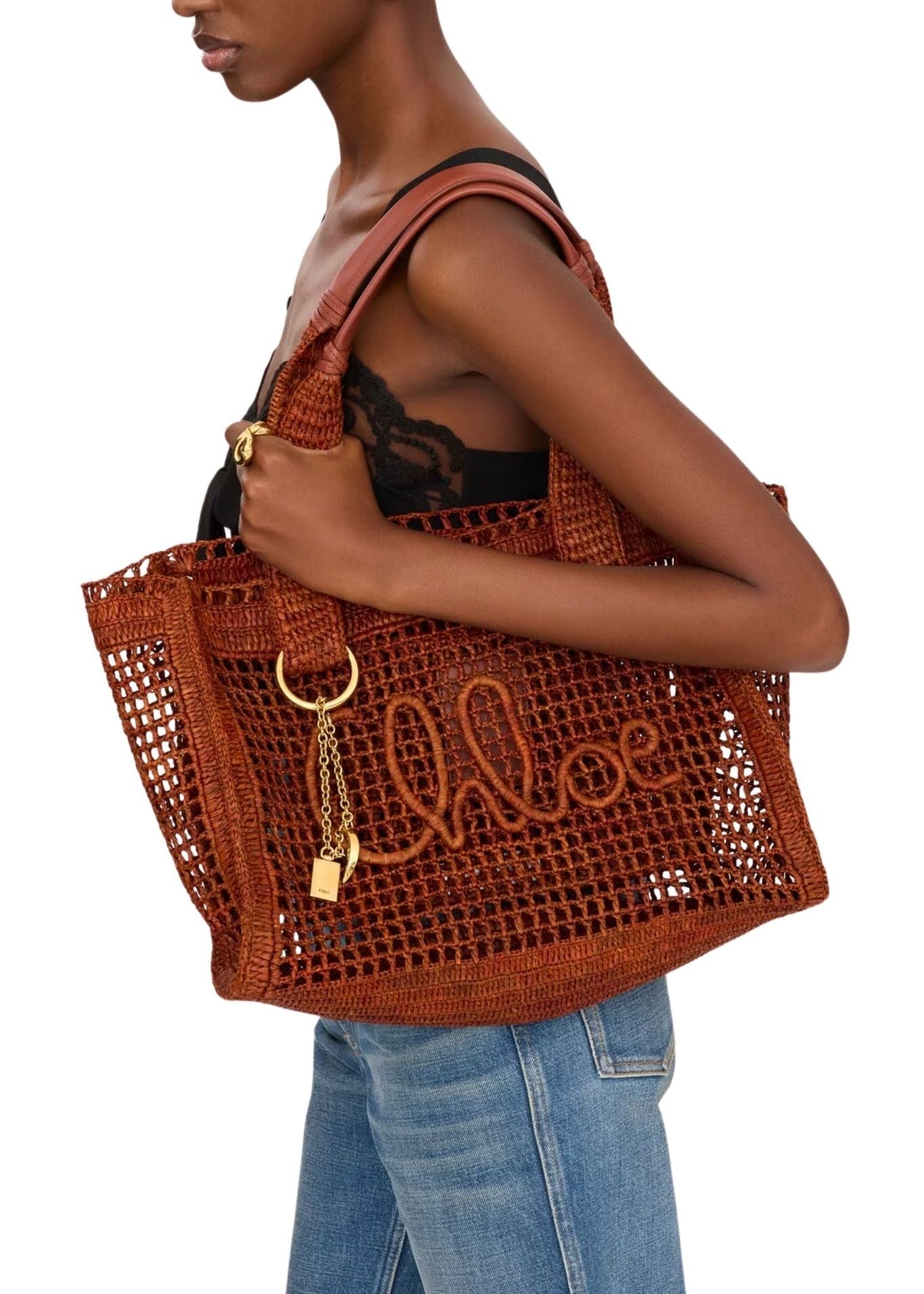 Chloe Summer Banana Tote - Vermillion
