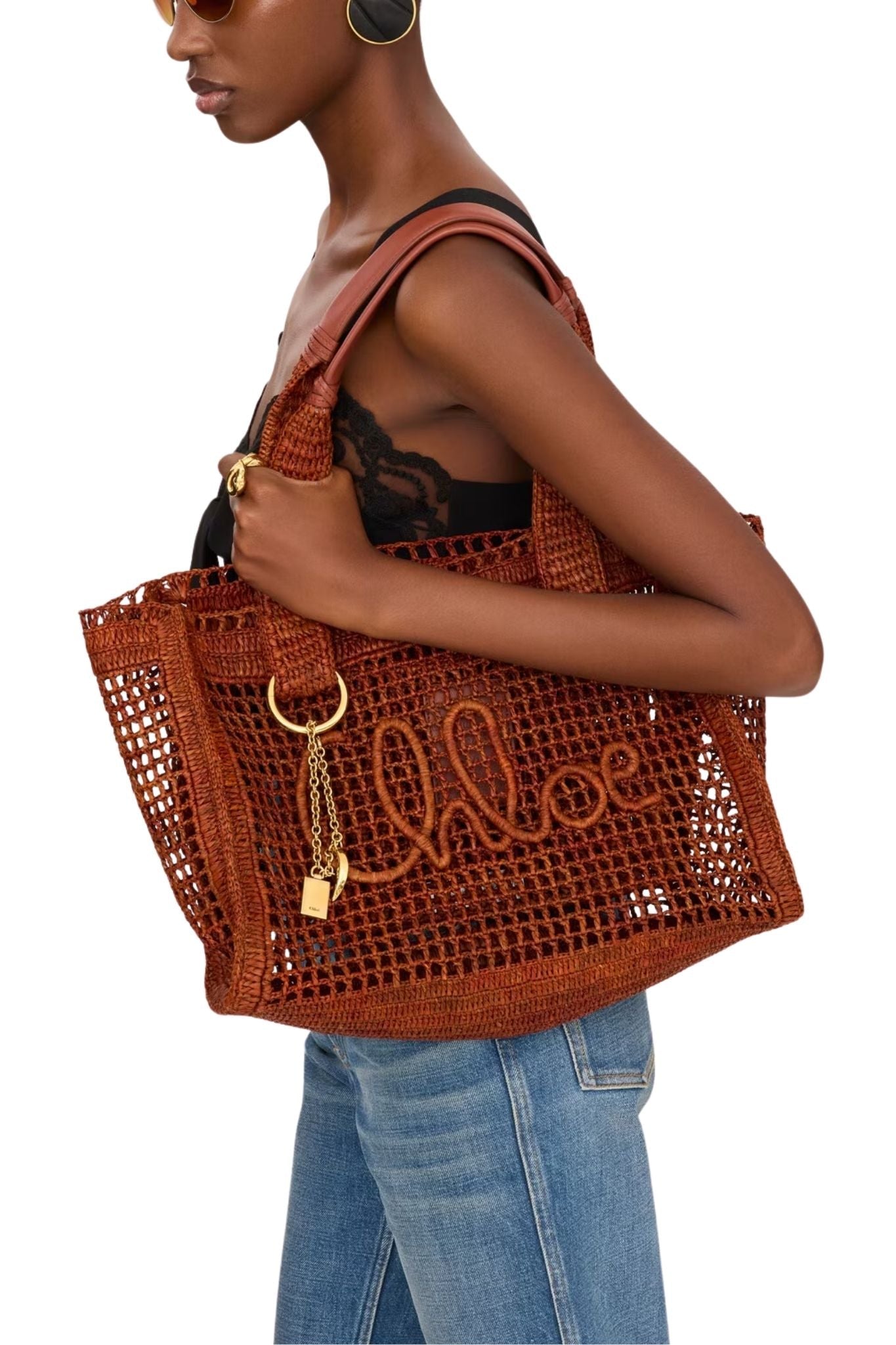 Chloe Summer Banana Tote - Vermillion