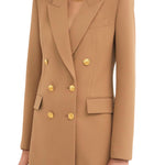 Chloe Wool Grain de Poudre Tailored Jacket - Vermillion