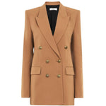 Chloe Wool Grain de Poudre Tailored Jacket - Vermillion