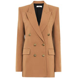 Chloe Wool Grain de Poudre Tailored Jacket - Vermillion