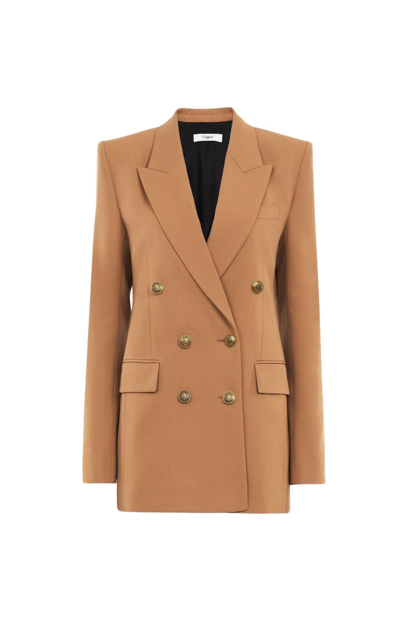 Chloe Wool Grain de Poudre Tailored Jacket - Vermillion