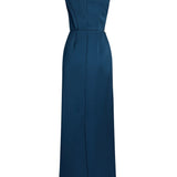 Erdem Embroidered Heavy Satin Sleeveless Pencil Gown