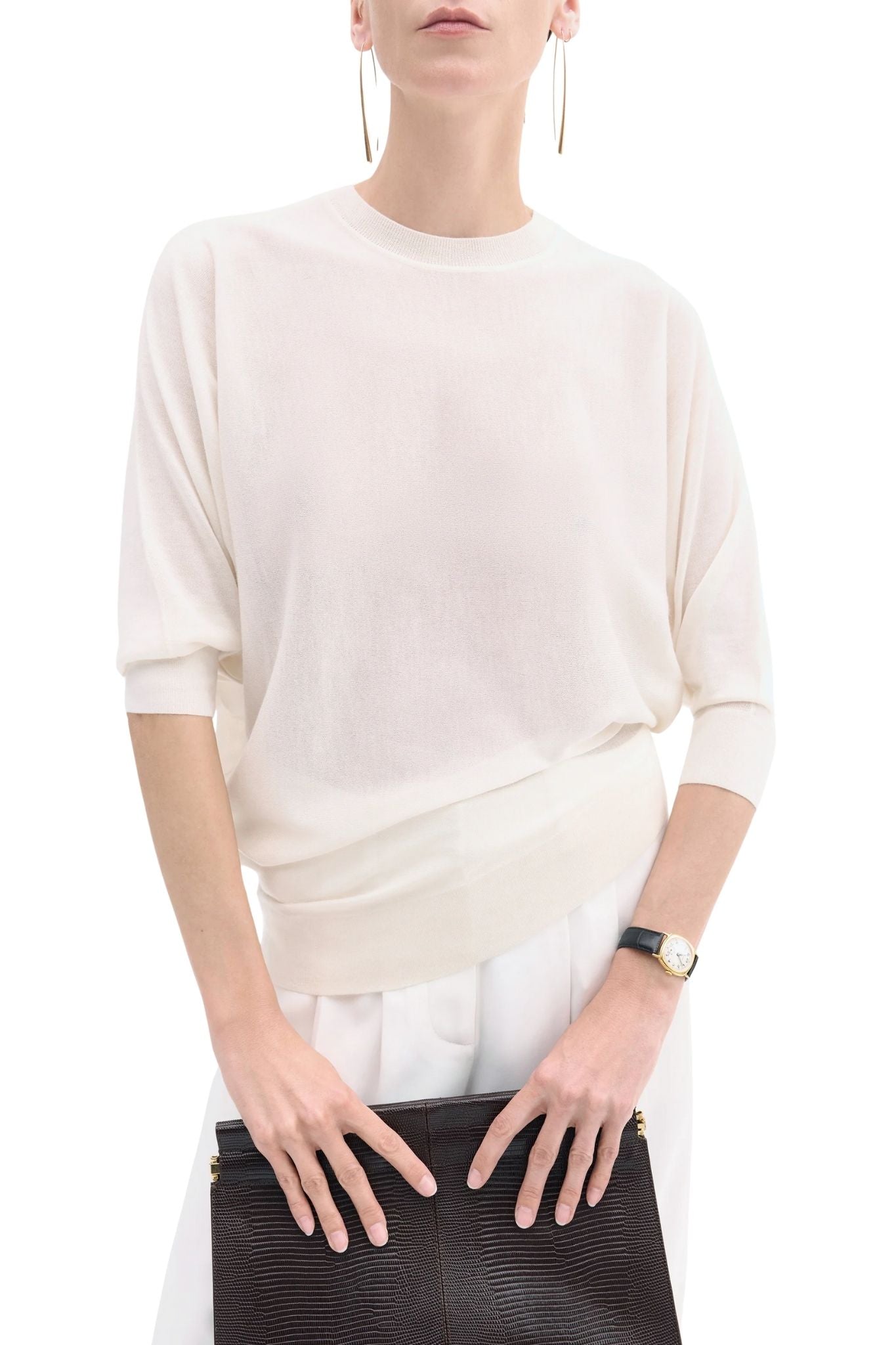 CO Asymmetrical Short Sleeve Knit - Vermillion