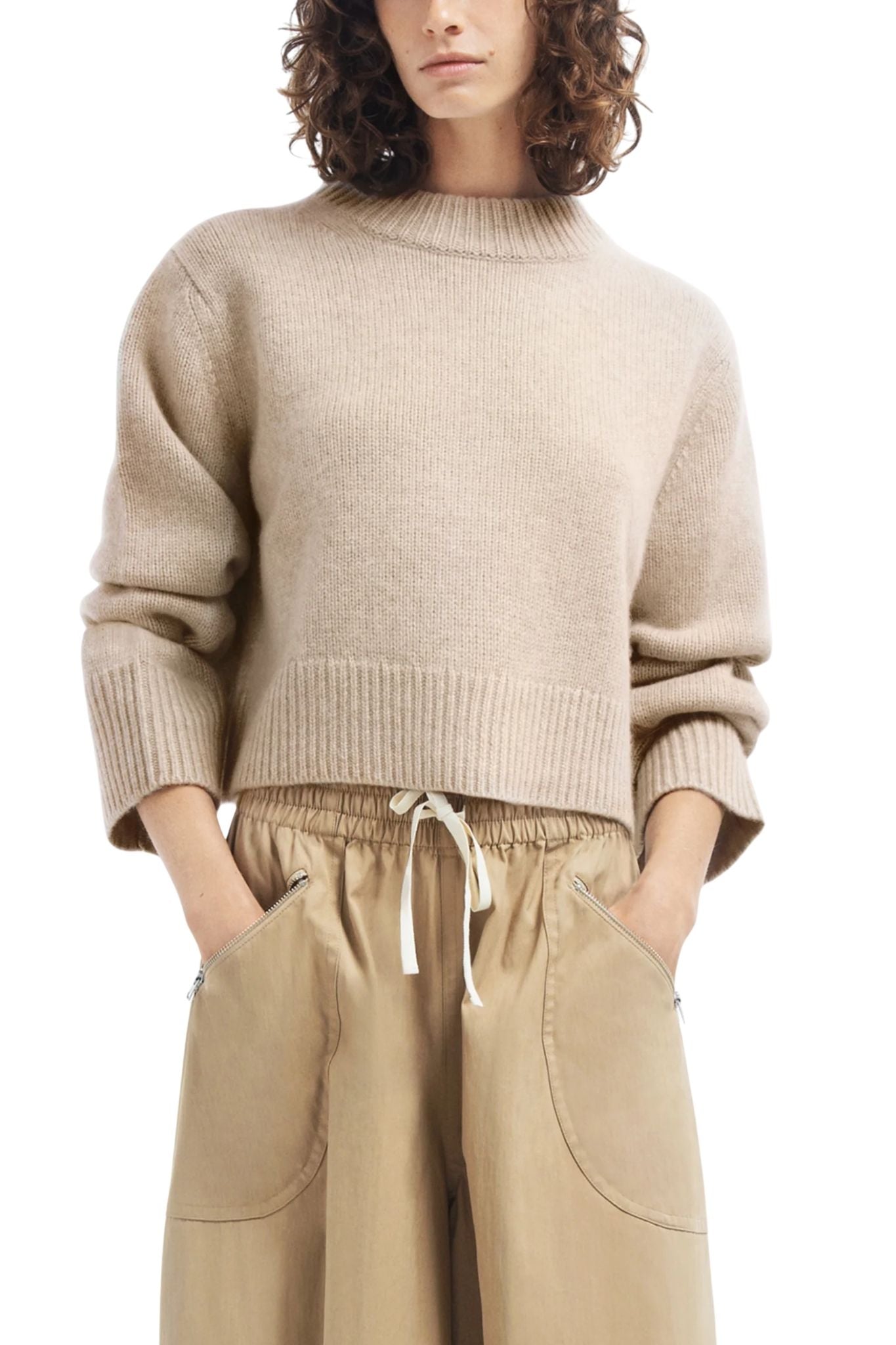 CO Cropped Oversized Sweater - Vermillion