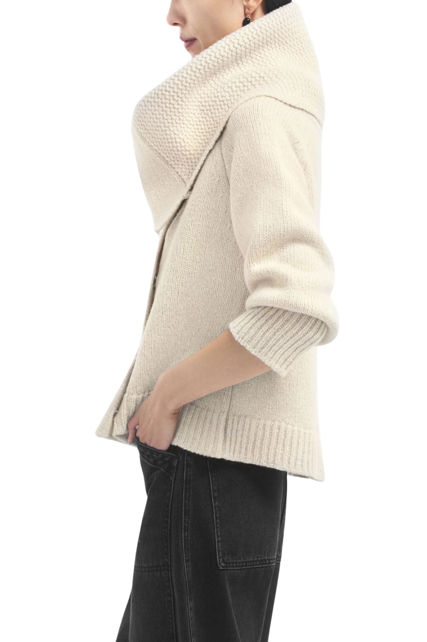 CO Funnel Neck Cardigan - Vermillion