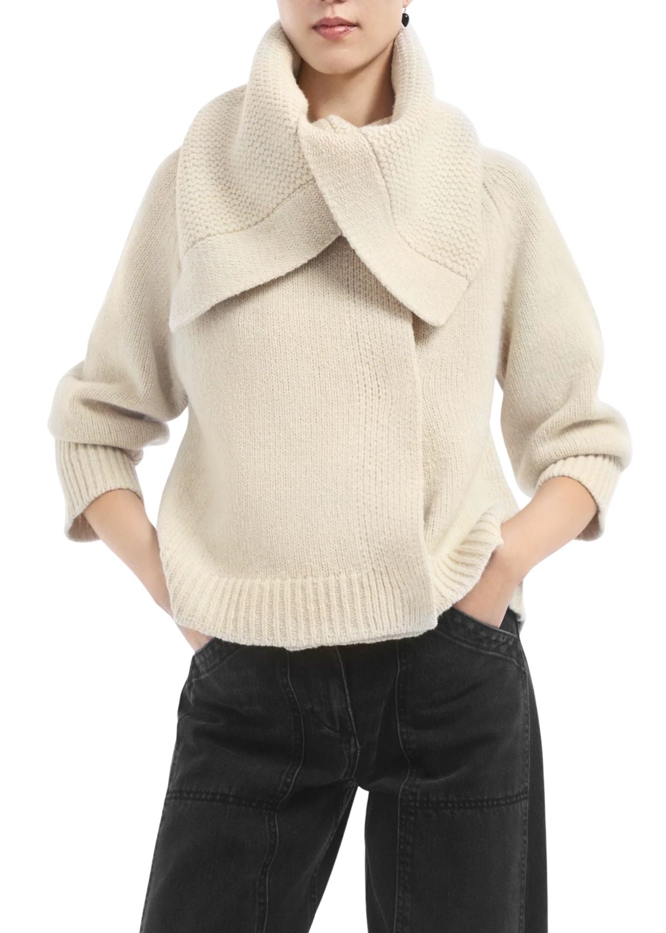 CO Funnel Neck Cardigan - Vermillion