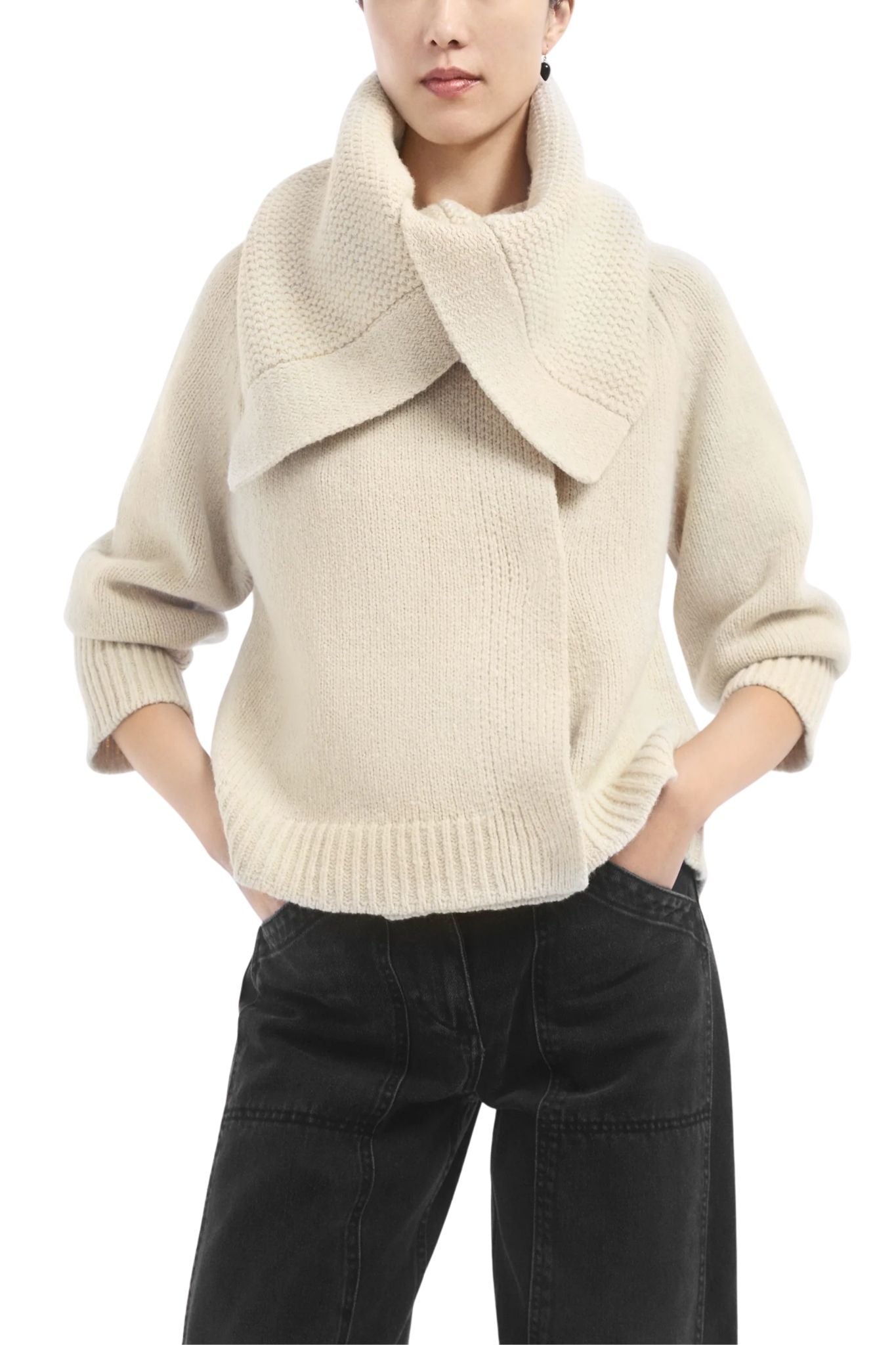 CO Funnel Neck Cardigan - Vermillion