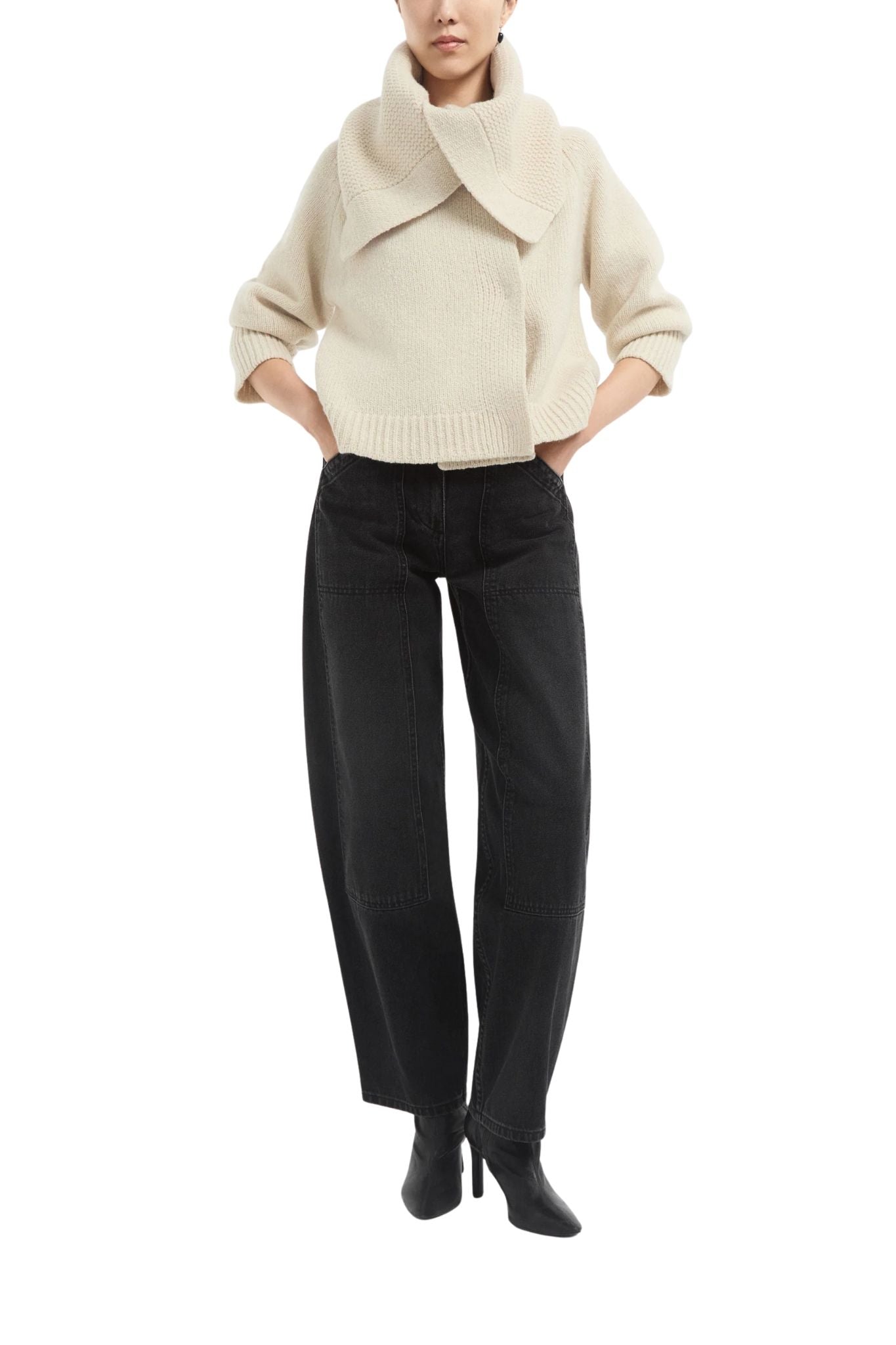 CO Funnel Neck Cardigan - Vermillion