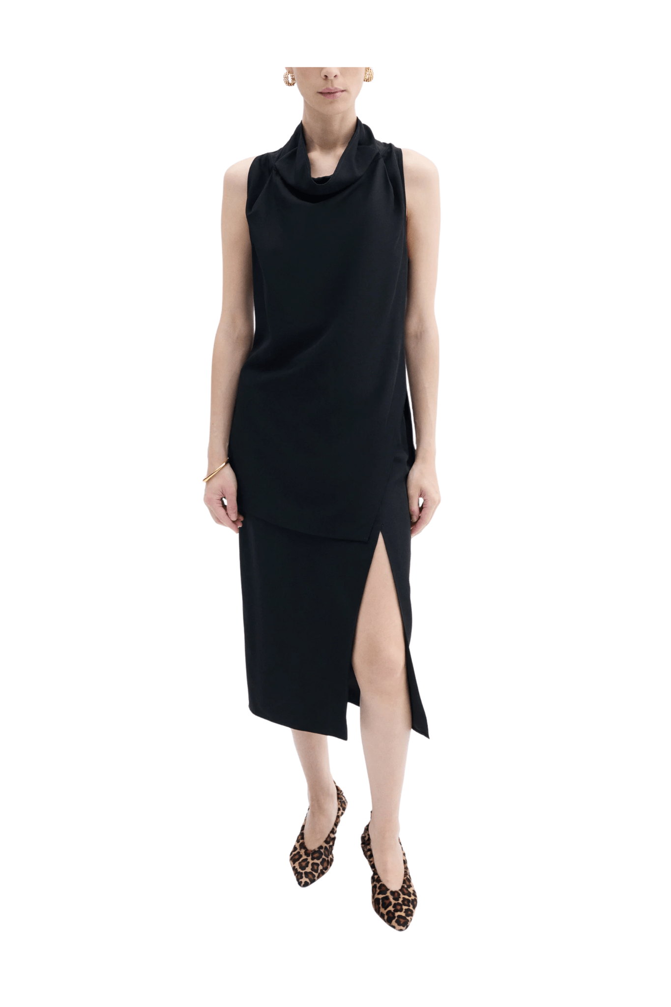 CO High Cowl Neck Top - Vermillion