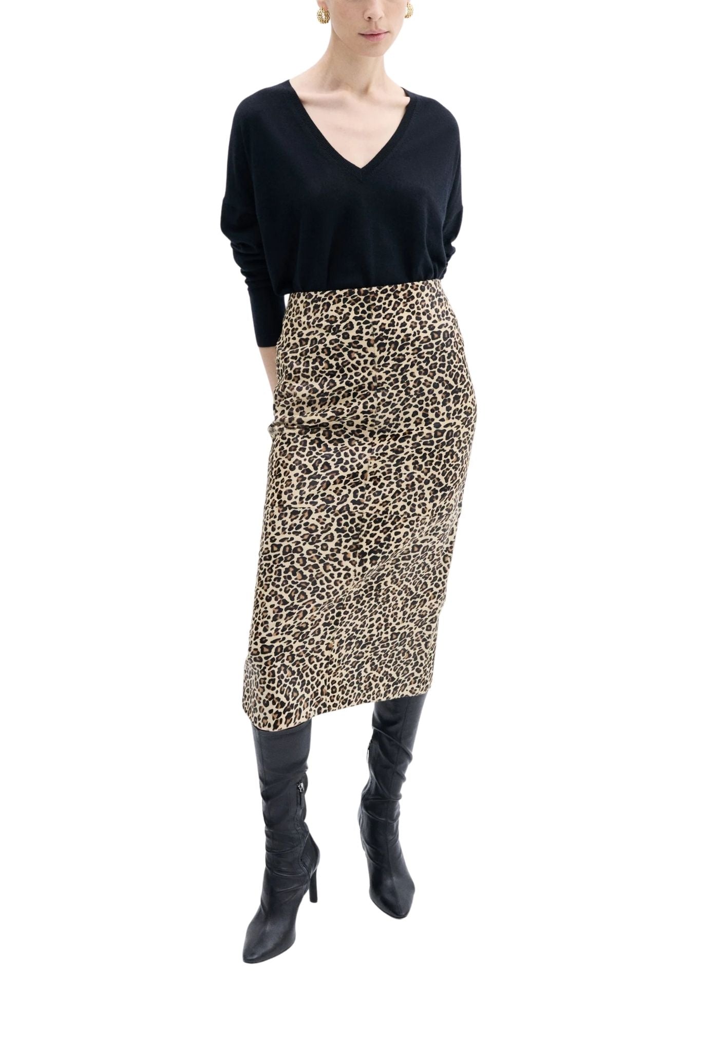 CO Leather Slip Skirt - Vermillion