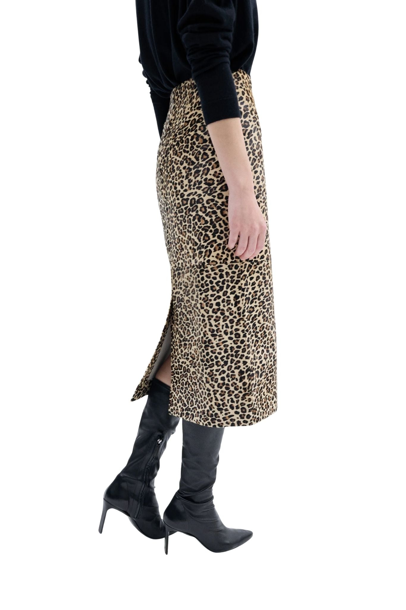 CO Leather Slip Skirt - Vermillion