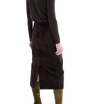 CO Pencil Skirt in Calf Hair - Vermillion