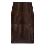 CO Pencil Skirt in Calf Hair - Vermillion