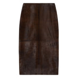 CO Pencil Skirt in Calf Hair - Vermillion