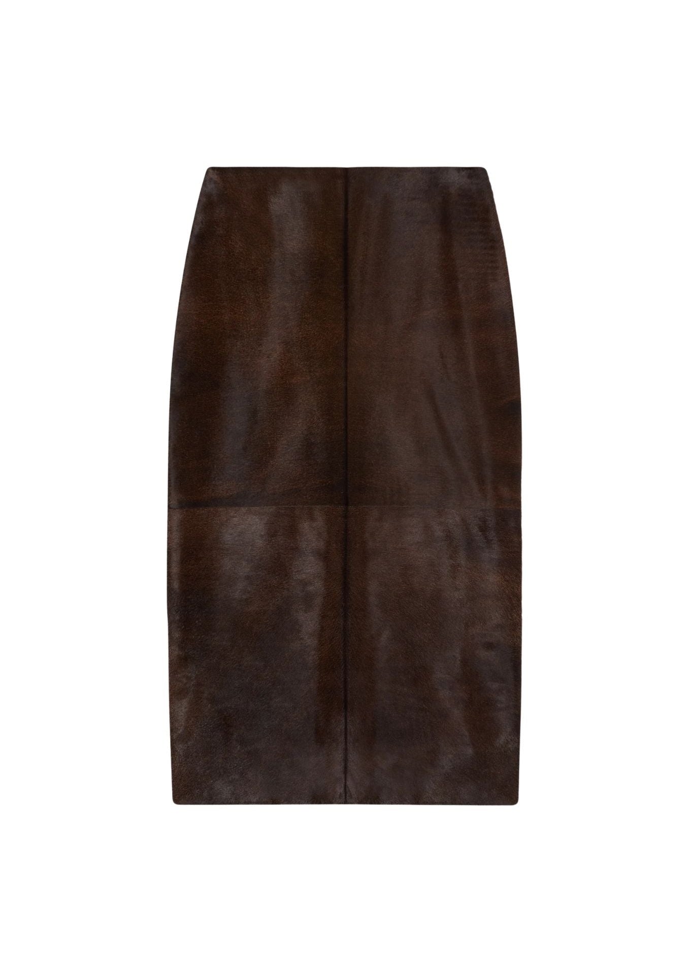 CO Pencil Skirt in Calf Hair - Vermillion