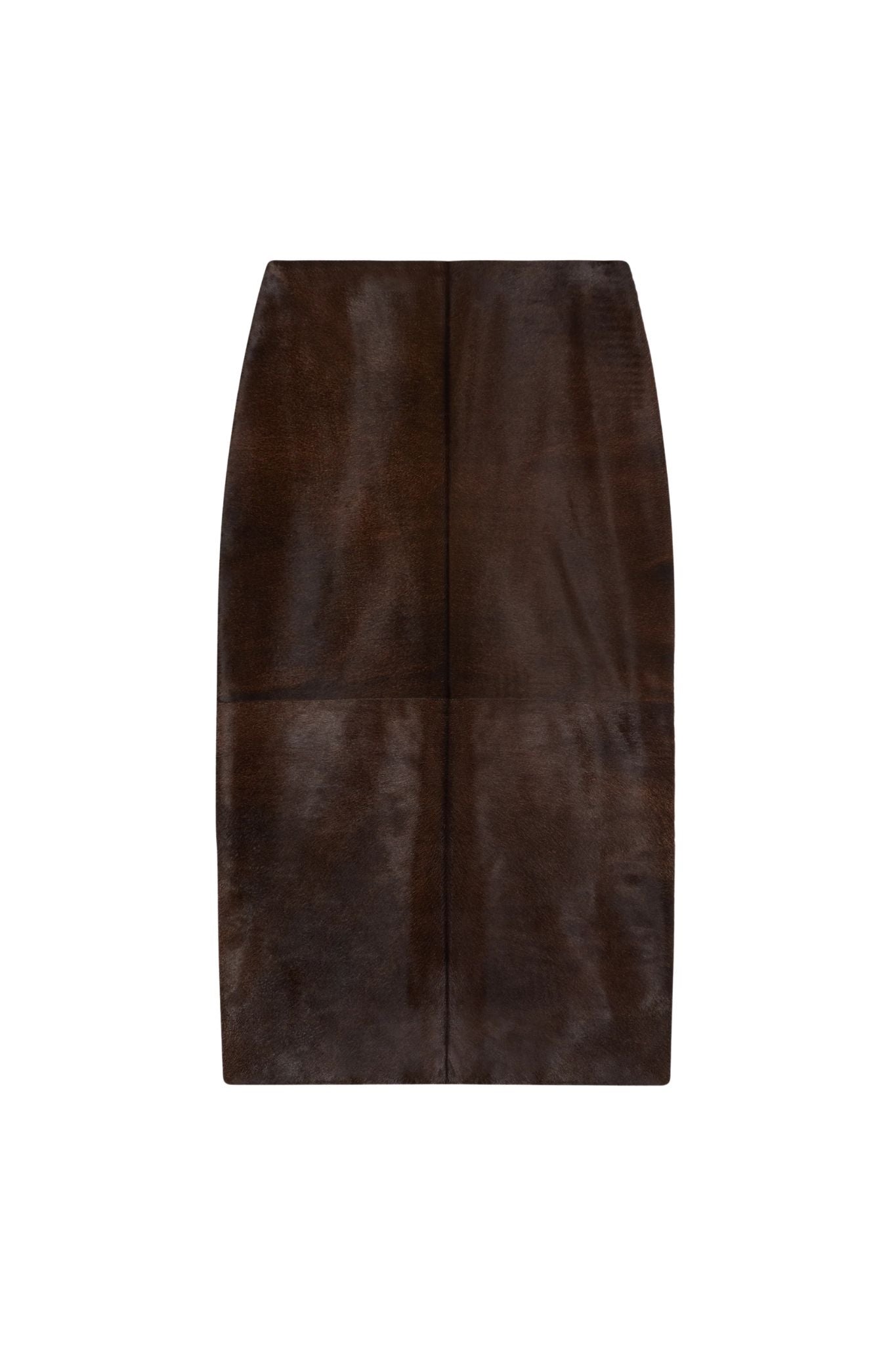 CO Pencil Skirt in Calf Hair - Vermillion