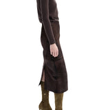 CO Pencil Skirt in Calf Hair - Vermillion