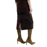 CO Pencil Skirt in Calf Hair - Vermillion