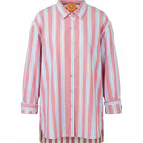 Coniglio Classic Button Down Claret Combo Stripe - Vermillion