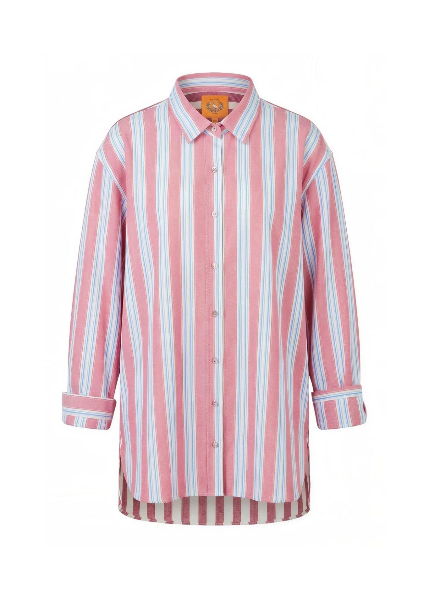 Coniglio Classic Button Down Claret Combo Stripe - Vermillion