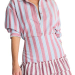 Coniglio Classic Button Down Claret Combo Stripe - Vermillion