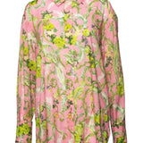 Coniglio Classic Button Down Royal Birds Tourmaline - Vermillion