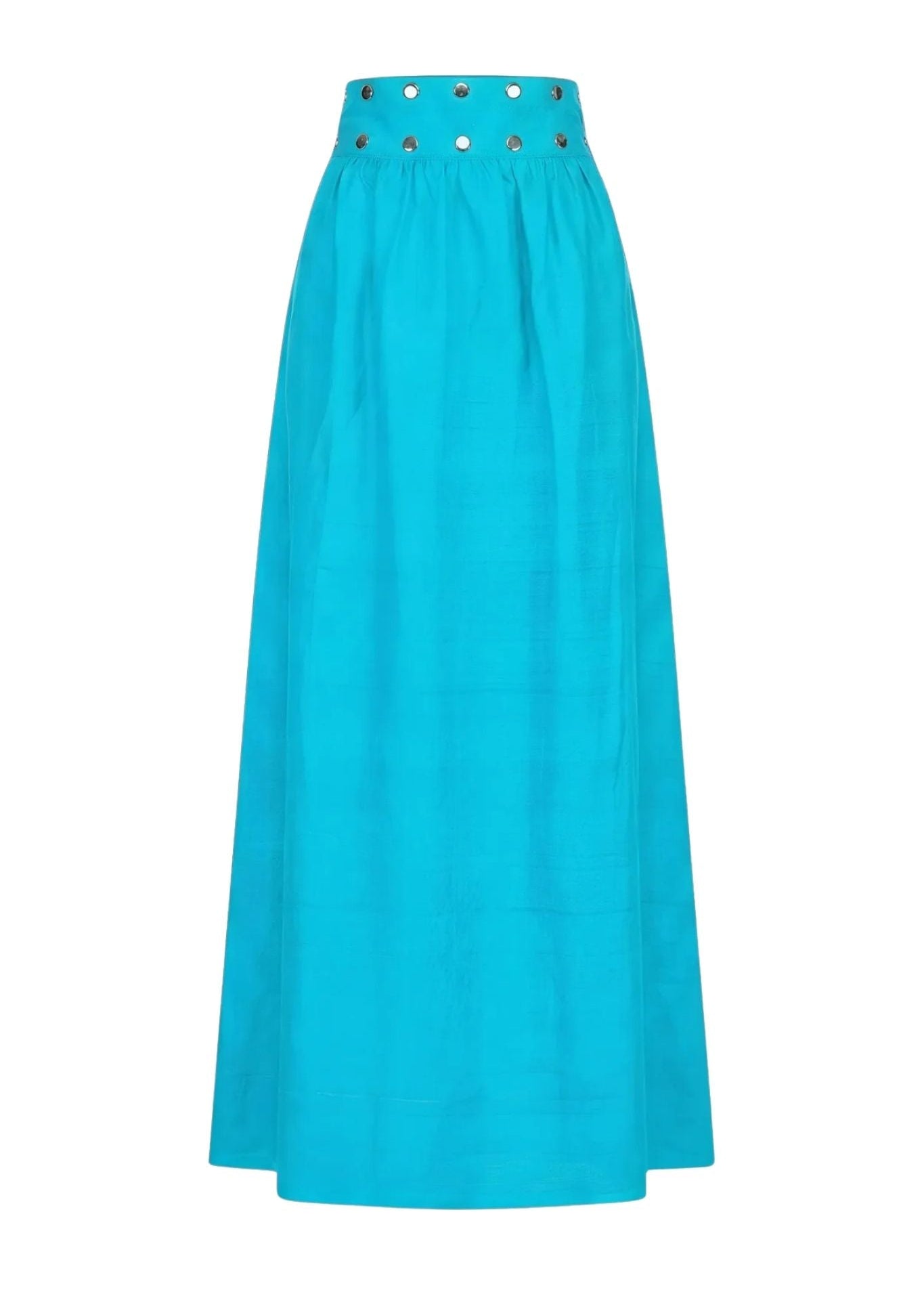 Coniglio Flagpole Shirred Maxi Snap Skirt - Vermillion