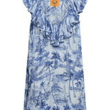 Coniglio Palm Beach Flutter Sleeve Mini Dress - Vermillion