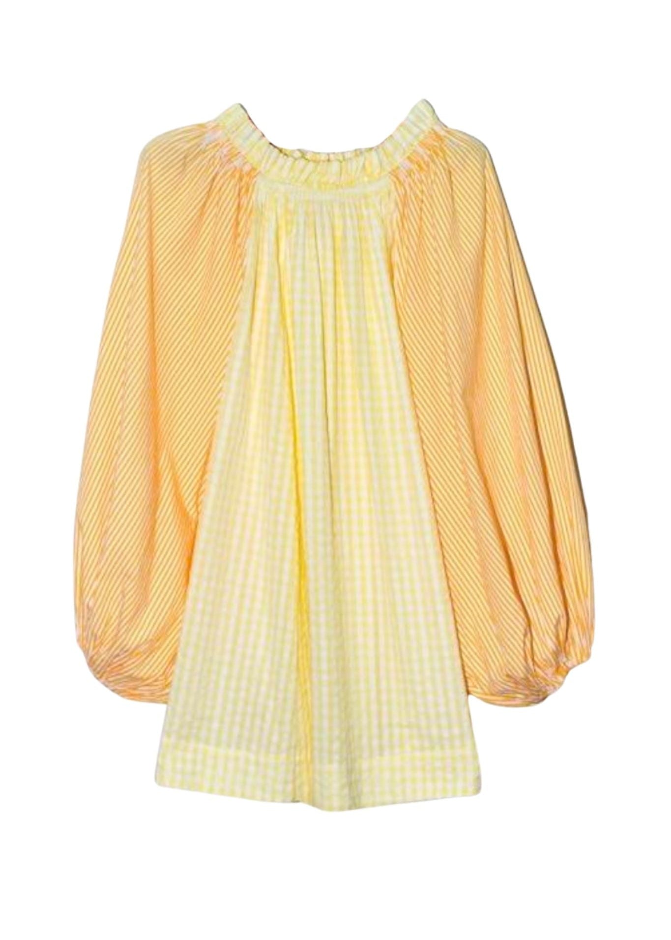 Coniglio Worth Mini Dress Daffodil Combo Stripe - Vermillion