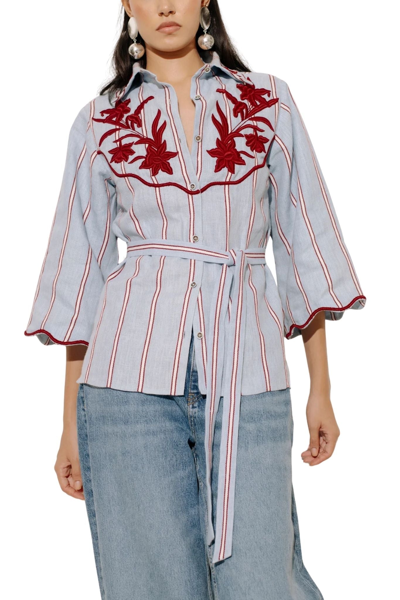 De Castro Delirio Blouse - Vermillion