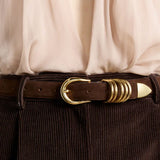 Dehanche Hollyhock Suede Gold - Vermillion