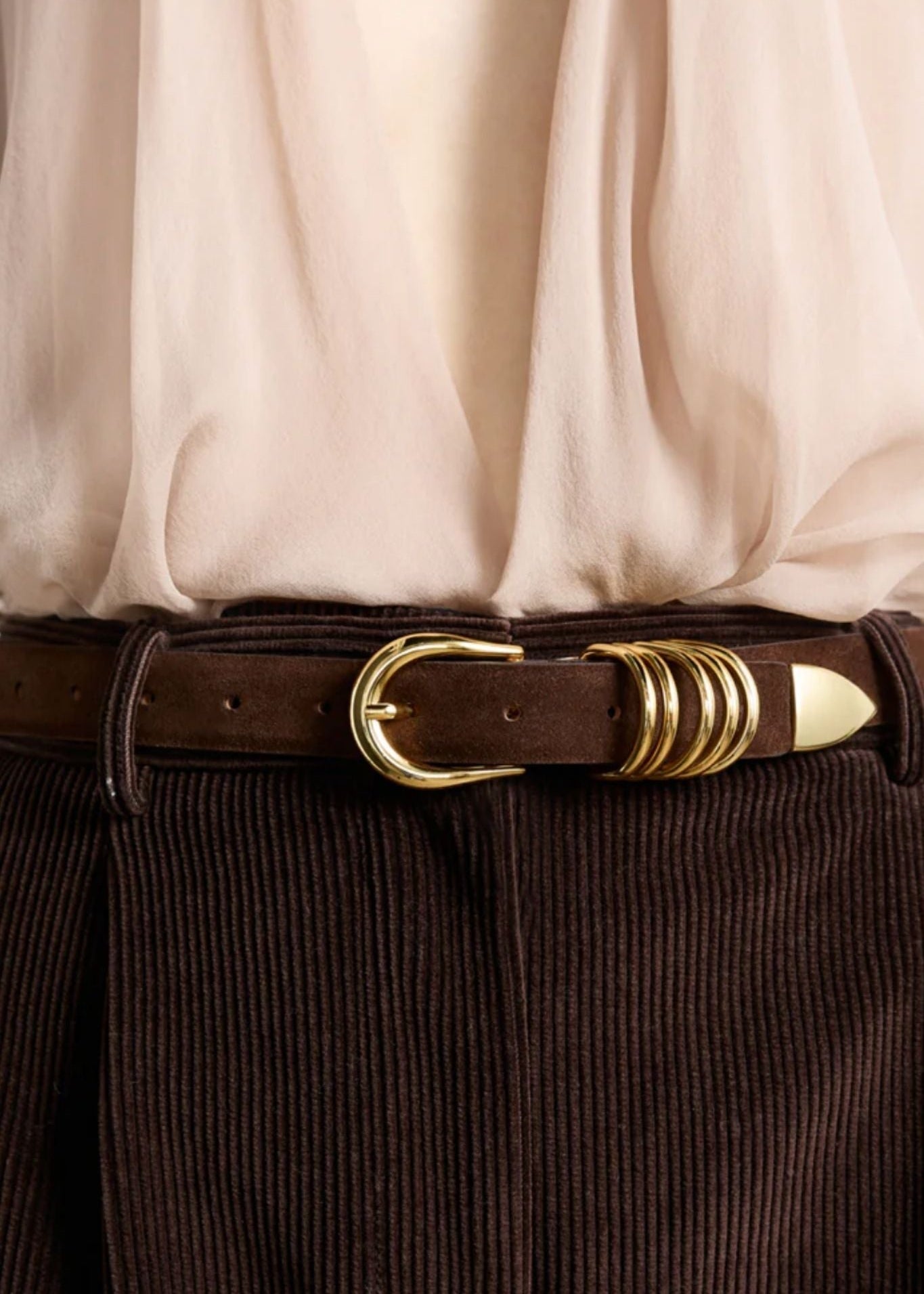 Dehanche Hollyhock Suede Gold - Vermillion