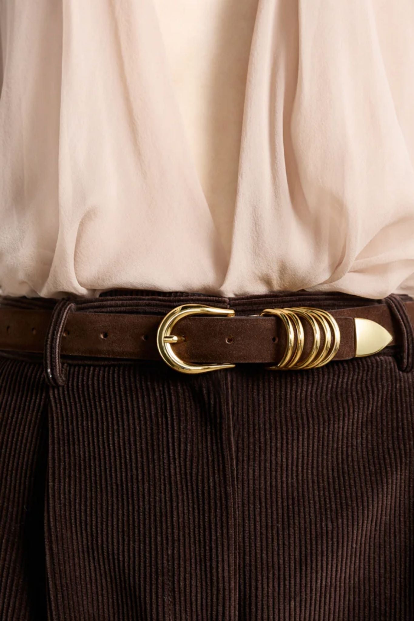 Dehanche Hollyhock Suede Gold - Vermillion