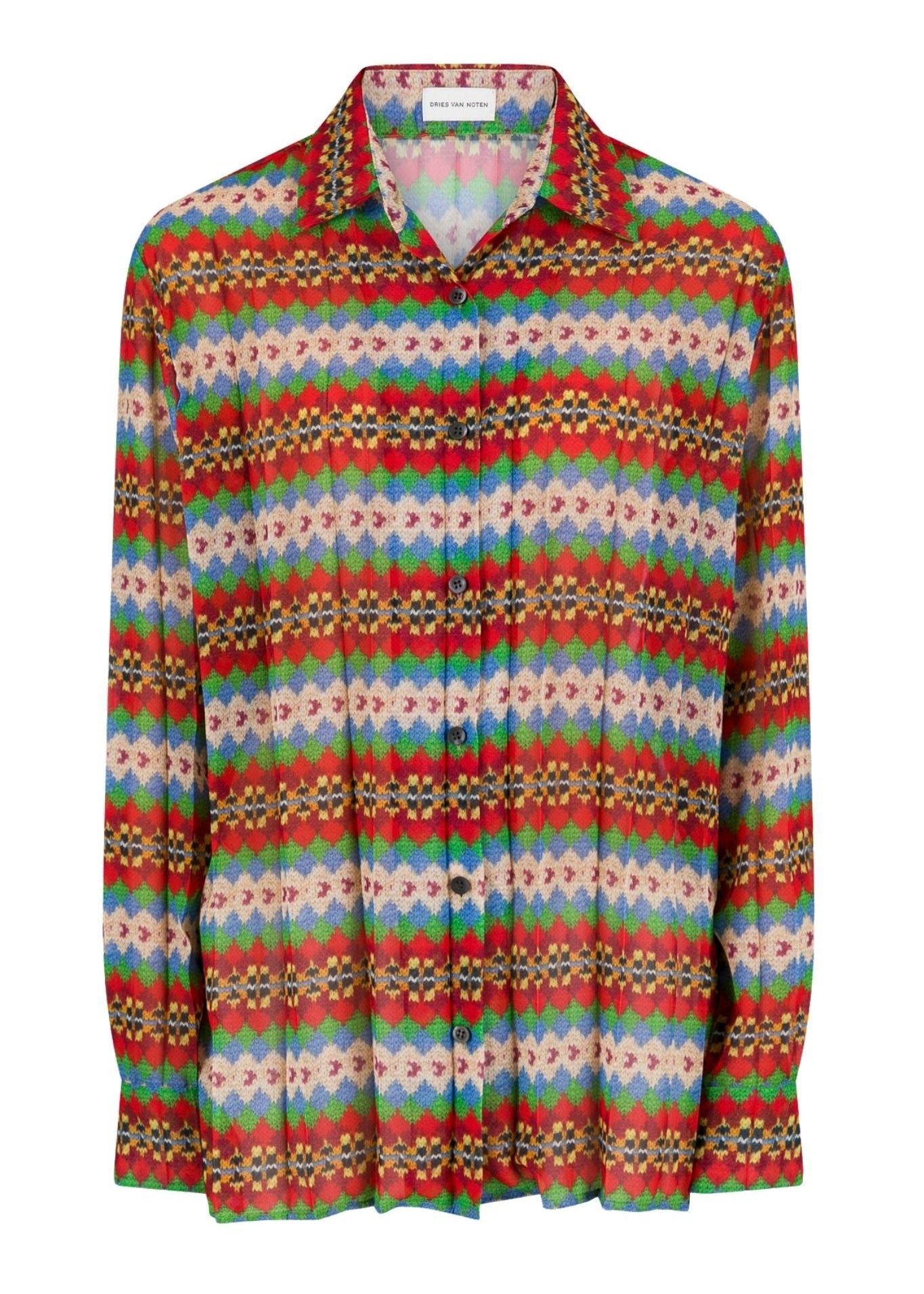Dries Van Noten Clavelly Pleats W.W. Shirt - Vermillion