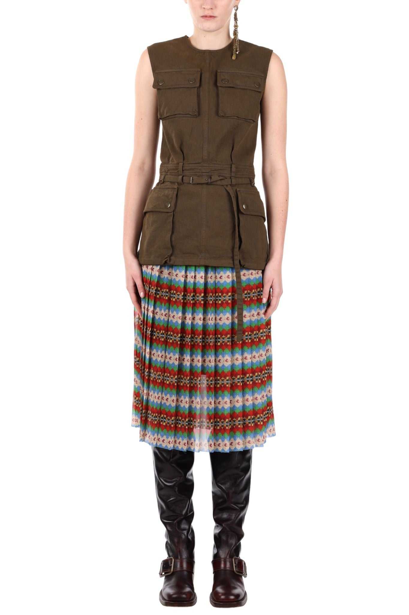Dries Van Noten Saradi Tape W.W. Skirt - Vermillion