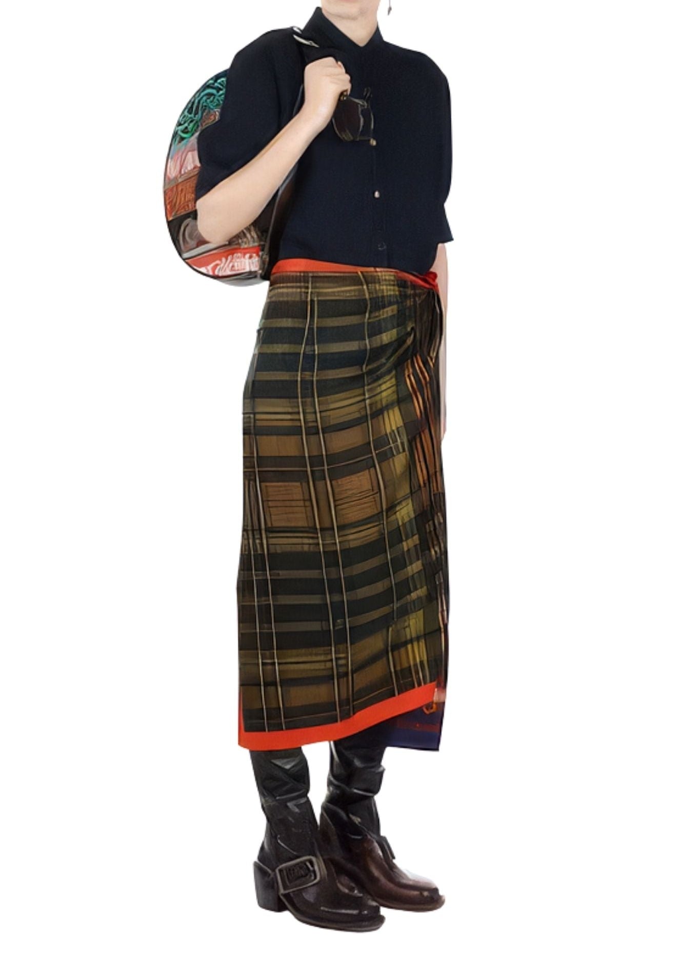 Dries Van Noten Scarfy Long W.W. Skirt - Vermillion