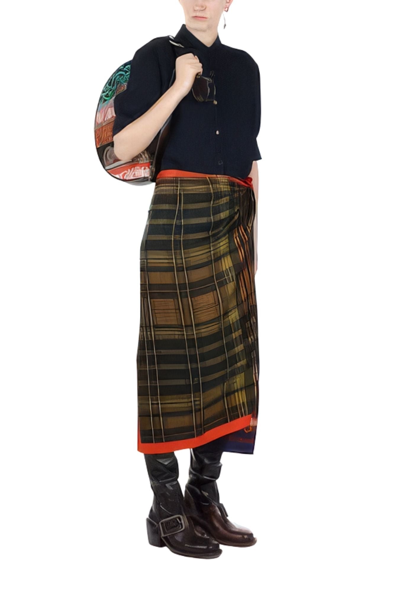 Dries Van Noten Scarfy Long W.W. Skirt - Vermillion