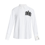 Erdem Embellished Cotton Poplin Long Sleeve Shirt - Vermillion