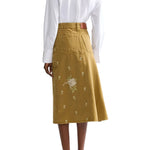 Erdem Embellished Cotton Poplin Long Sleeve Shirt - Vermillion