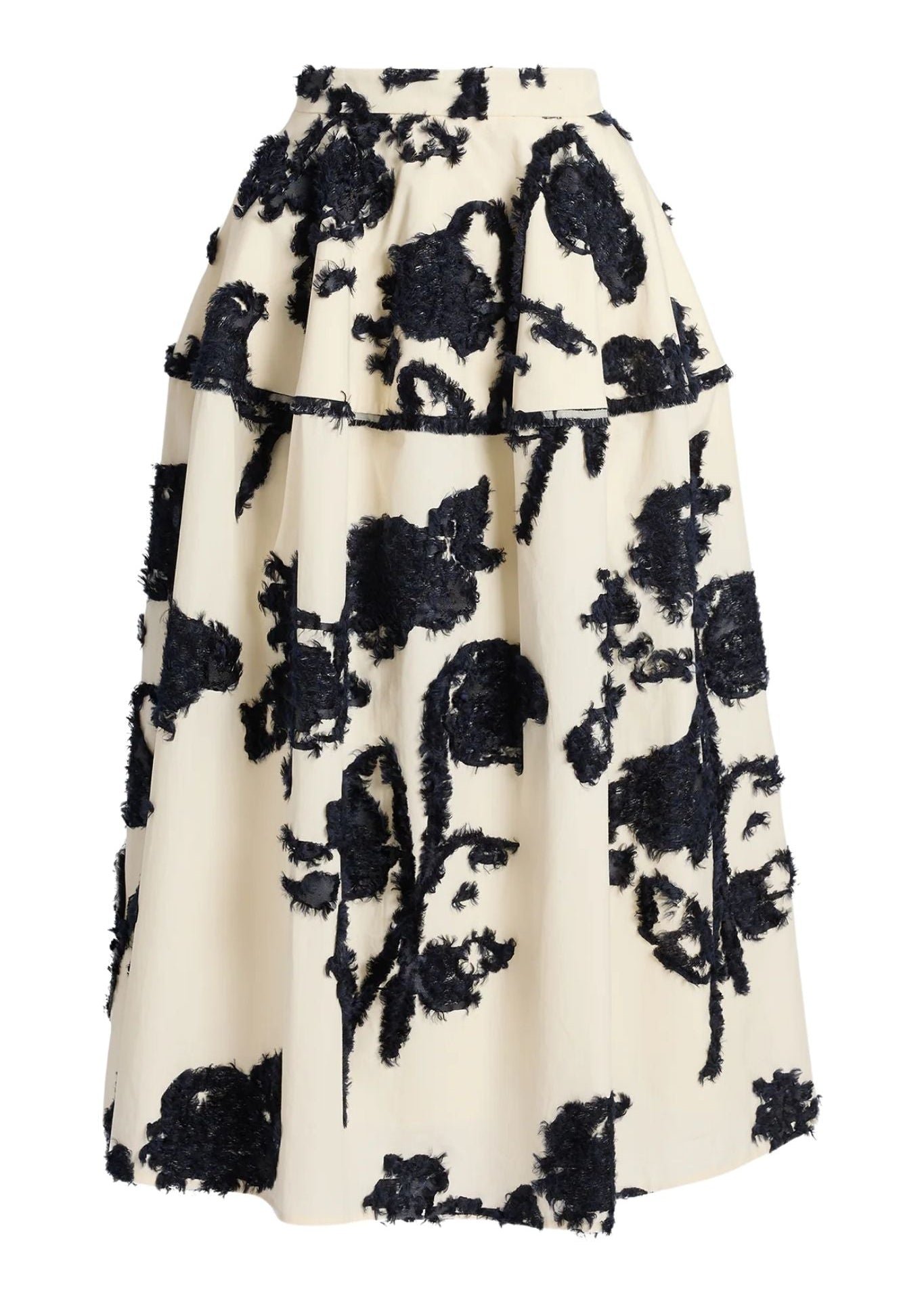 Erdem Fil Coupe Polin Midi Full Skirt - Vermillion