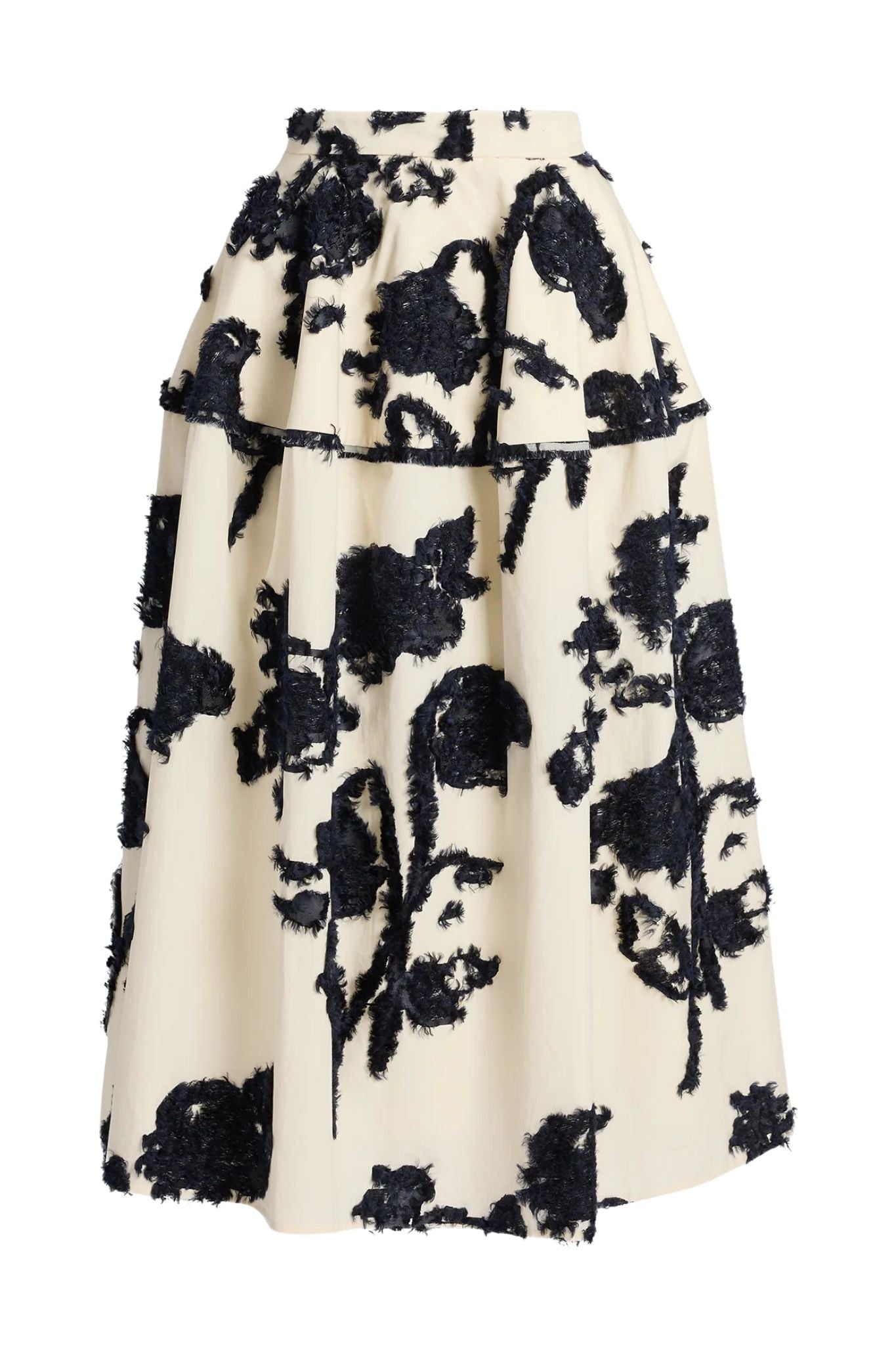 Erdem Fil Coupe Polin Midi Full Skirt - Vermillion
