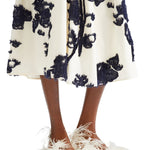 Erdem Fil Coupe Polin Midi Full Skirt - Vermillion
